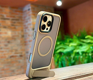 Ốp lưng cho iPhone 16 Pro , iPhone 16 Pro Max hiệu Likgus VALOR hỗ trợ sạc từ , lưng nhám viền màu có giá đỡ kim loại , chống sốc chống va dập thời trang cao cấp - Hàng chính hãng