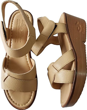 Giày Sandal Nữ Đế Xuồng BIGGBEN Da Bò Thật SDX14