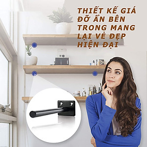 Bộ 4 chốt âm kệ treo tường, pát âm đỡ kệ trang trí bằng thép đặc 15cm kèm phụ kiện vít tắc kê – Hàng chính hãng