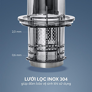 Máy ép chậm Elmich JEE-8769, công suất 200W, tốc độ quay 65 vòng/phút, độ ồn thấp dưới 62db  - Hàng chính hãng