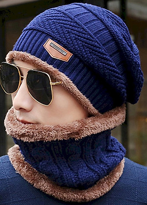 Mũ Len Kèm Khăn Cổ Mũ Len Khăn Chui Đầu Kiểu Dáng Hàn Quốc