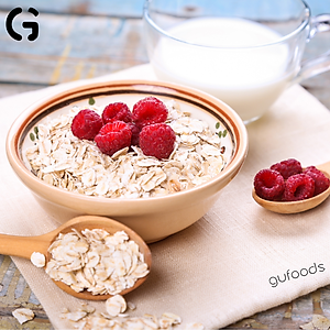 Yến Mạch Tươi Cán Mỏng (Cán Vỡ 0.55mm) GUfoods 500g - Ăn Kiêng, Giàu Chất Xơ, Hỗ Trợ Giảm Cân, Tập Gym, Eat Clean
