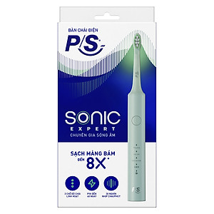 Bộ bàn Chải Điện P/S Sonic Expert Chuyên Gia Sóng Âm - Công Nghệ Sóng Âm, Chải Sạch Mảng Bám Tới 8X - Xanh Mint
