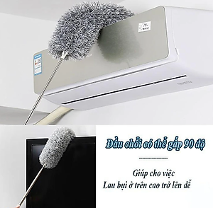 Chổi quét trần nhà KG12S gấp gọn, lau bụi, quét nhà thông minh, đa năng cán dài inox rút gọn gập được 90 độ kéo ra 3m - Hàng chính hãng