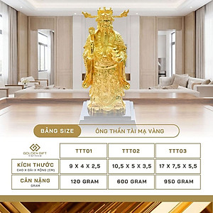 Quà tặng khai trương: Tượng Thần tài phong thuỷ mạ vàng 24K