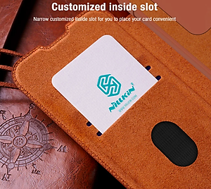 Bao da cho SamSung Galaxy S24 Fe ,  S23 FE chính hãng Nillkin QIN có nắp trượt bảo vệ camera sau - Hàng chính hãng