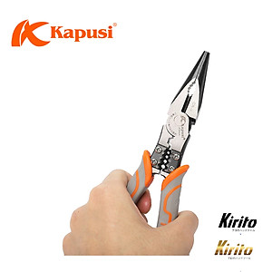 Kìm nhọn đa năng 9inch 225mm KAPUSI Japan K-8068, thép CRV độ cứng cao lưỡi kìm sắc