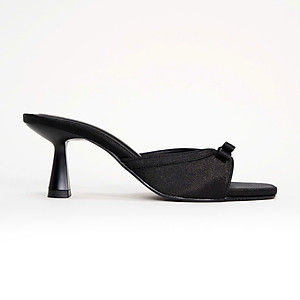 Dép cao gót nữ PABNO gót nhọn quai nơ dôi 7cm PN22015