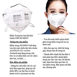 Khẩu Trang 3M 9001 Lọc 90% Bụi Mịn PM2.5 & Khí Thải Chuẩn N90 chính hãng