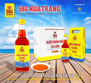 Thùng 6 Chai Nước mắm Nhỉ Cá cơm 584 Nha Trang - 60 độ đạm - Chai thủy tinh 510ml