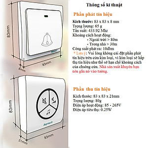 Chuông cửa không dây, không dùng pin, chống nước cao Linbell G1