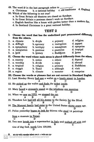 Sách Bài Tập Trắc Nghiệm Tiếng Anh 9 (Có Đáp Án)