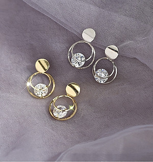 Bông tai đá tròn