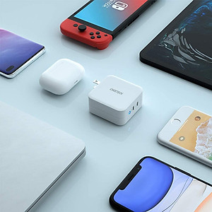 Adapter Củ Sạc 100W 2 Cổng Type C cho Macbook, Laptop, Smartphone CHOETECH PD6008 Kèm Dây Cáp Type C to C 100W - Hàng Chính Hãng