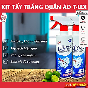 Tẩy Trắng Quần Áo T-LEX 500ml, Tẩy Mốc, Ố Vàng, Không Phai Màu - Dùng Cả Vải Trắng