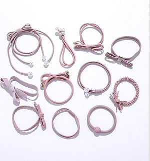 Hộp 12 dây cột tóc dễ thương- Bộ dây buộc tóc nhiều chi tiết