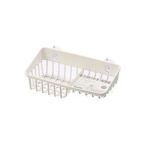 Giá để giẻ rửa bát 2 ngăn dạng lưới màu trắng Inomata nội địa Nhật Bản