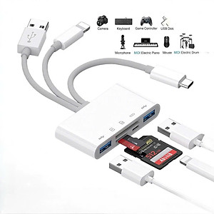 Đầu Đọc Thẻ Nhớ SD TF Micro SD Chân Type C Type A USB 3.0 Dùng Cho iPhone, iPad, Điện Thoại Android, Máy Tính, PC, Laptop, Máy Ảnh – Hàng Nhập Khẩu