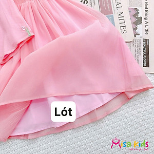 Bộ áo kiểu trung hoa phối chân váy cho bé gái xinh xắn diện lễ tết năm mới từ 12-40kg hàng thiết kế cao cấp