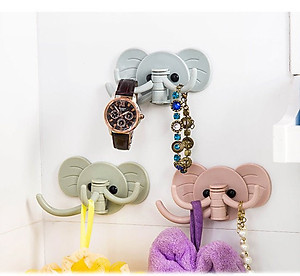 Combo 3 Móc Dán Tường Treo Đồ Dán Tường Hình Voi GroFa 