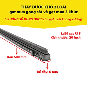 Combo 2 Lưỡi Gạt Mưa Loại A VIAIR R15 (20 Inch/500 mm)