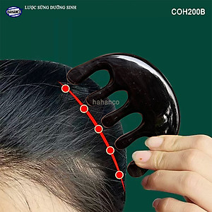 Lược Sừng Dưỡng Sinh 5 Răng - Mát Xa Da Đầu Đả Thông Kinh Lạc Chuyên Dùng Cho Spa - COH200B