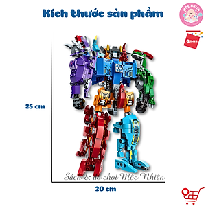 Đồ chơi lắp ráp xếp hình robot người máy Qman 1414 - Siêu Robot khủng long (553 mảnh ghép) dành cho bé trên 6 tuổi