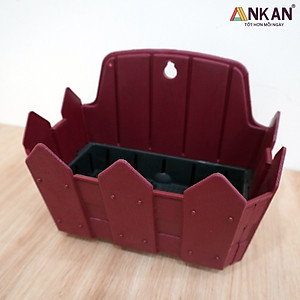Chậu Nhựa Trồng Cây ANKAN Để Treo Ban Công, Treo Tường, Ngoài Trời, Sân Vườn, Kích Thước 24 x 19cm, Nhựa Cao Cấp