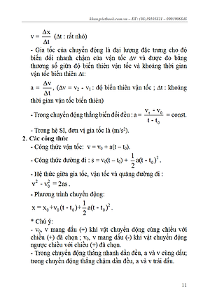 Sổ Tay Vật Lí Trung Học Phổ Thông (Lớp 10 - 11 - 12)