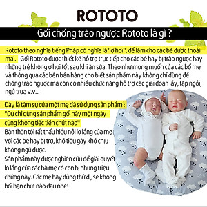 Gối chống trào ngược Rototo bebe nhập khẩu chất liệu cotton mềm mại khắc phục tình trạng trào ngược sơ sinh
