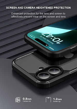 Ốp lưng chống sốc lưng trong dành cho iPhone 16 / 16 Plus / 16 Pro / 16 Pro Max - Hàng chính hãng