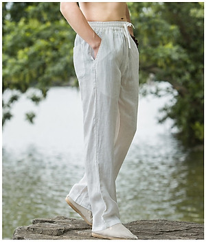 quần nam đũi linen đi biển