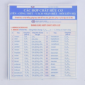 Các hợp chất hữu cơ (Tên - Công thức - Cách nhận biết - Mối liên hệ)