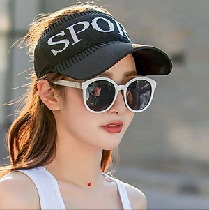 Mũ thể thao sport nửa đầu - Mũ lưỡi trai nửa đầu phong cách thời trang Aloha style-Nón Kết nửa đầu Nữ  Spor - Đen