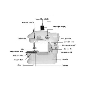 Máy khâu mini cao cấp CMD có đèn may được tất cả các loại vải, dễ mang theo, bảo quản