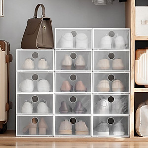 Combo 5 Hộp Đựng Giày Nhựa Cứng Trong Suốt ,Tháo Lắp Dễ Dàng 