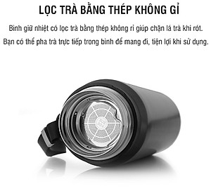 Bình Giữ Nhiệt Vacuum Bottle Lock&Lock màu bạc LHC6180-SLV 800ml, Hàng chính hãng, thép không gỉ, độ bền cao - JoyMall