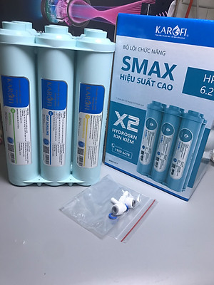 Combo 10 Lõi lọc Karofi - Đúc Nguyên Khối SMAX Hiệu Suất Cao HP 6.2 - Màng RO 100GDP Hàn Quốc - Alkaline - Hydrogen - Hàng Chính Hãng