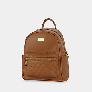 Balo da nữ đi chơi, ba lô công sở họa tiết chần trám ngăn trước IDIGO FBP2 - 4322