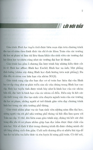 Giáo trình Hình học Tuyến tính - Đỗ Đức Thái (Chủ biên), Trần Văn Tấn, Phạm Hoàng Hà, Phạm Anh Minh