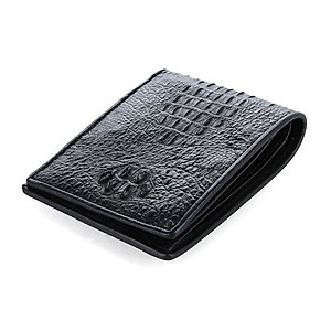 Ví Nam Da Cá Sấu Nguyên Con Nhỏ Huy Hoàng HT2225 (12.5 x 10 cm) - Đen