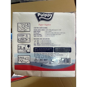 Khăn giấy vuông Pulppy khổ lớn 33 x 33 cm mềm mịn 100 tờ - HTpaper
