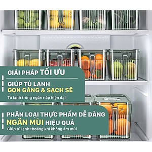 Hộp Đựng Thực Phẩm 3L Có Nắp Tách Nước Và Tay Cầm Tiện Lợi – Hộp Bảo Quản Đồ Ăn Tủ Lạnh - Hộp Lạnh - HÀNG CHÍNH HÃNG MINIIN