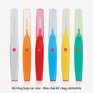 Bàn chải kẽ răng edelwhite tổng hợp size - Bộ 6 chiếc dòng cao cấp