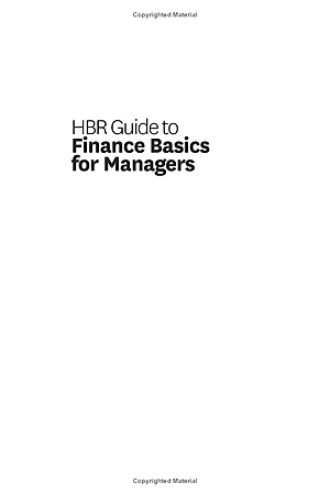 Sách Harvard Business Review Guide To Finance Basics For Managers