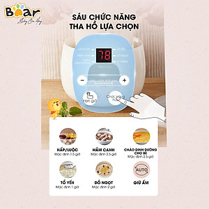 Nồi Nấu Chậm 0,8L Bear SUBE001 Đa Năng Nấu Cháo, Chưng Yến Bản Quốc Tế - Hàng Chính Hãng