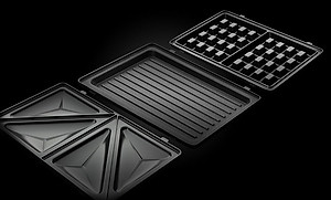 Máy Nướng Bánh Mì Hotdog, Waffle, Sandwich Tam Giác 3 Trong 1 Russell Hobbs 24540-56 Fiesta 750W 2 Phần - Hàng Chính Hãng Nhập Khẩu