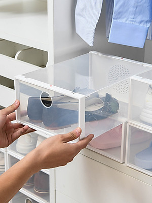 Combo 5 Hộp Đựng Giày Nhựa Cứng Trong Suốt ,Tháo Lắp Dễ Dàng 