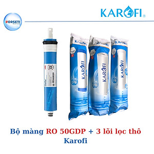 Combo 3 lõi lọc thô 123 + 1 màng RO Karofi - Hàng chính hãng
