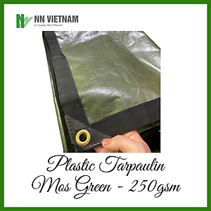 Bạt nhựa PE định lượng 250gsm che nắng, mưa - Bạt được may viền khuy chắc chắn, dễ sử dụng
